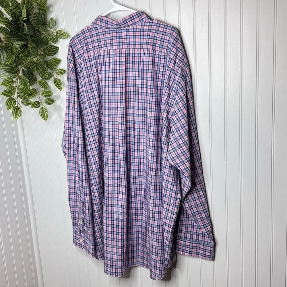Polo Ralph Lauren Shirt Mens 4XB T Bright Plaid Button Blue Purple Pink New $110